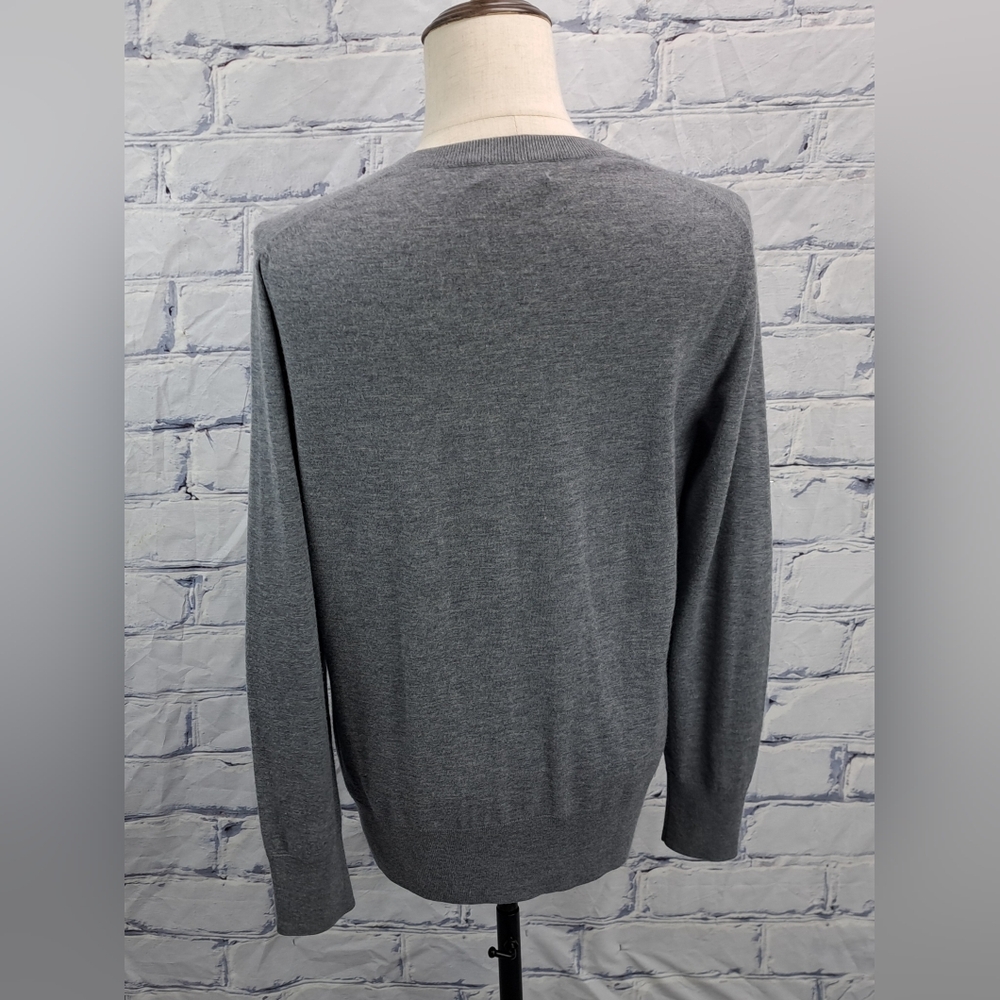 Burberry Men's Sweater 100% Cashmere Equestrian Knight Gray Pullover Size Large - Picture 6 of 16
